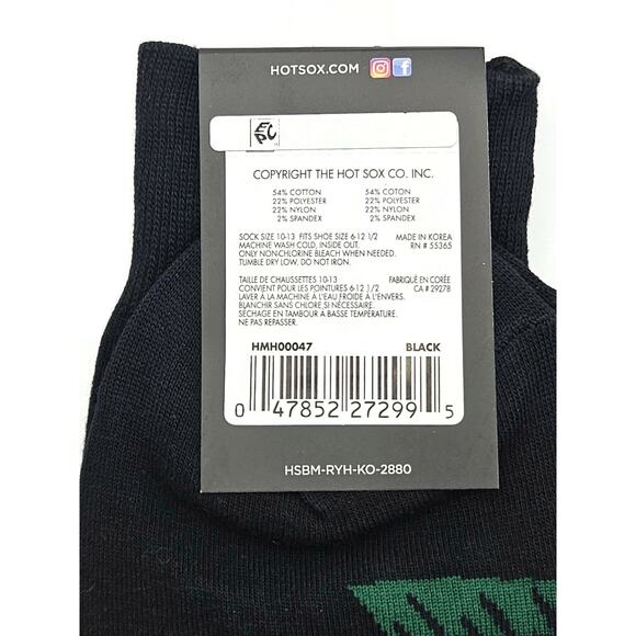 Hot Sox Christmas Socks Pine Trees Black Green Holiday Stocking Stuffers - Picture 4 of 4